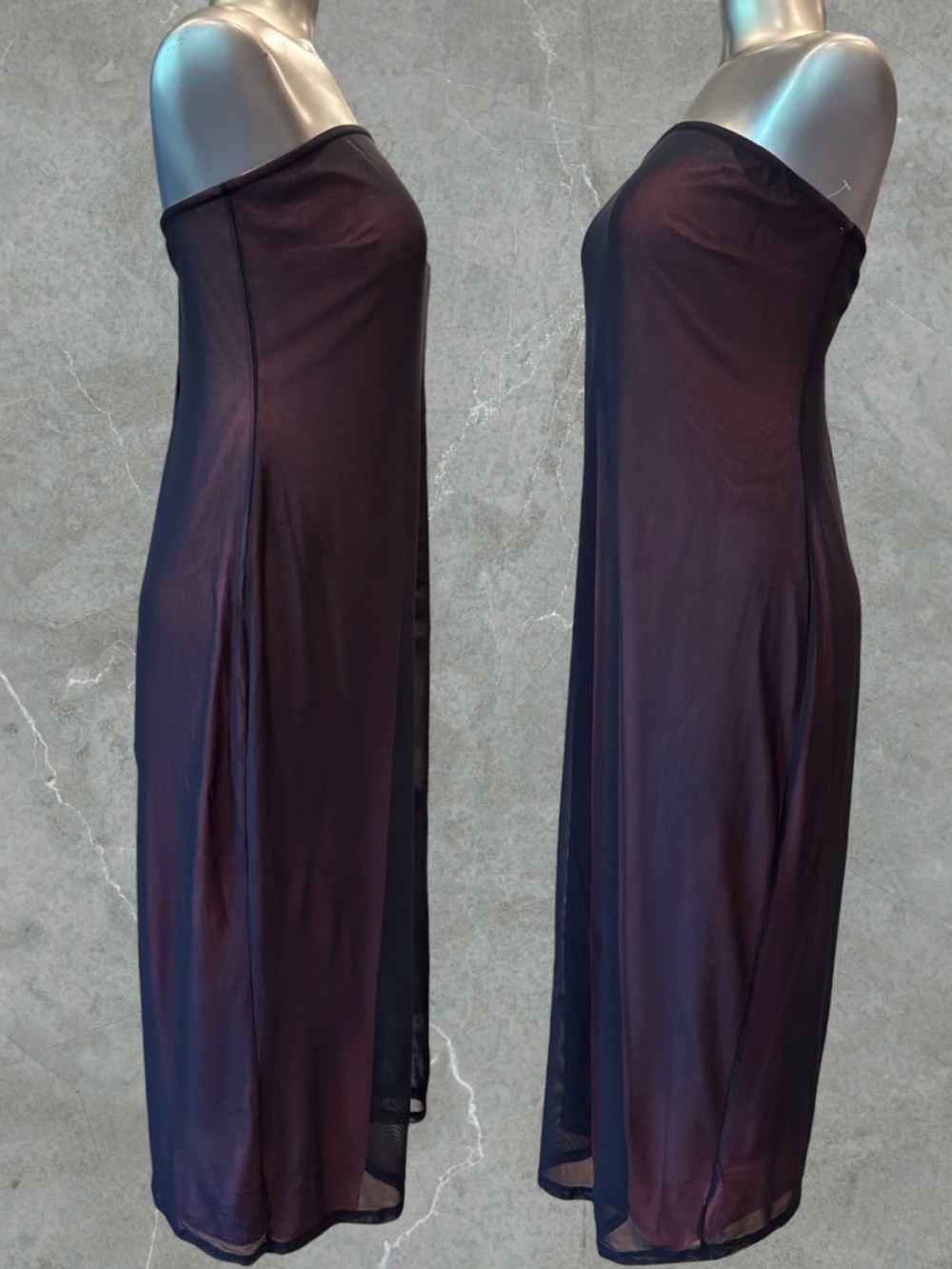 2 for $30 | Strapless Mesh Dress in Plum - Picture 6 of 13